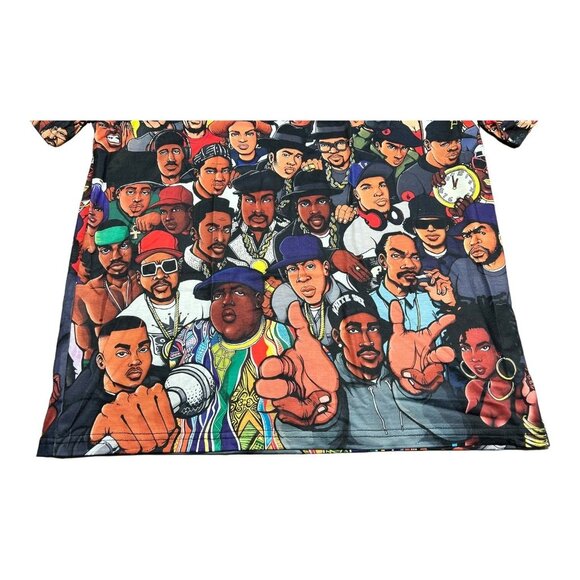 Hip Hop Legends All Over Rapper Print Tee T-Shirt Wu-Tang Snoop Jay-Z - Picture 3 of 7